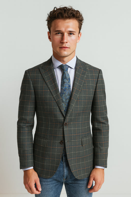 Prague - Blazer - Wool/Silk - European Fabric - Khaki